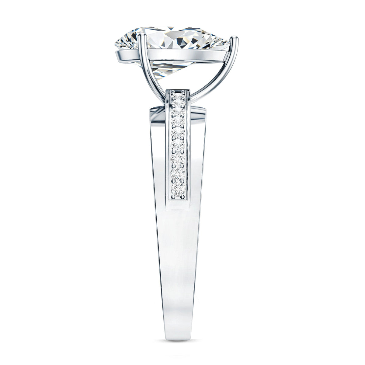 Solitaire Moissanite Pear Shaped Engagement Ring