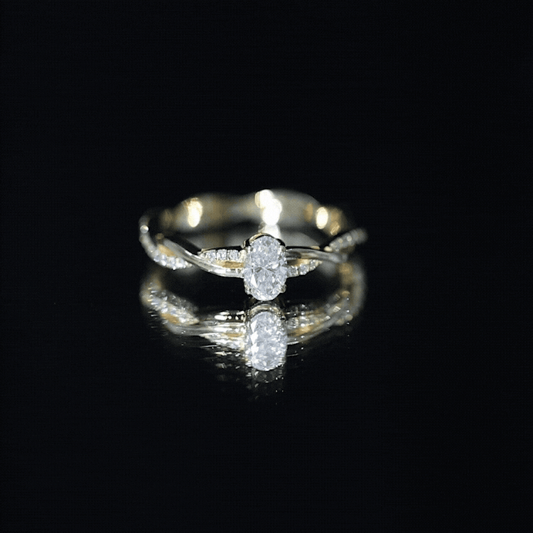 Oval Cut Moissanite Braided Engagement Ring