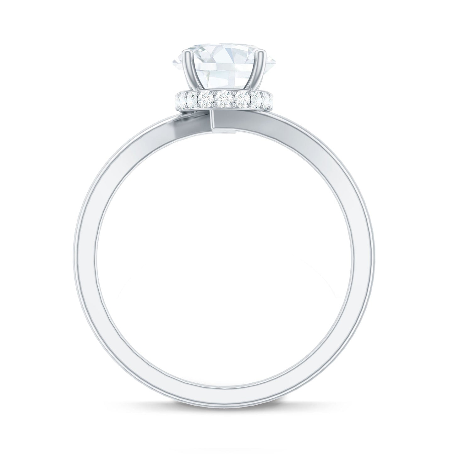 Oval Cut Solitaire Moissanite Bypass Engagement Ring