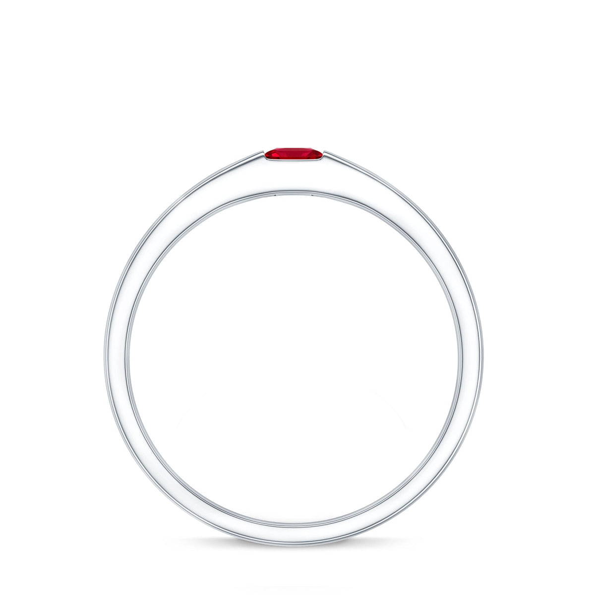 Princess Cut Created Ruby Solitaire Promise Ring