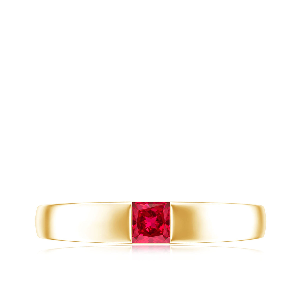 Princess Cut Created Ruby Solitaire Promise Ring