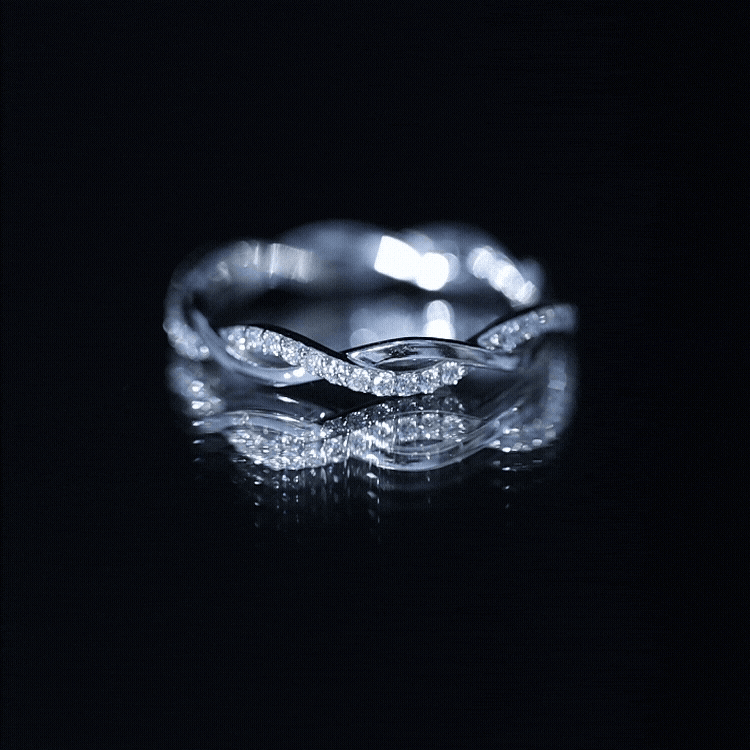 Certified Moissanite Infinity Eternity Band Ring