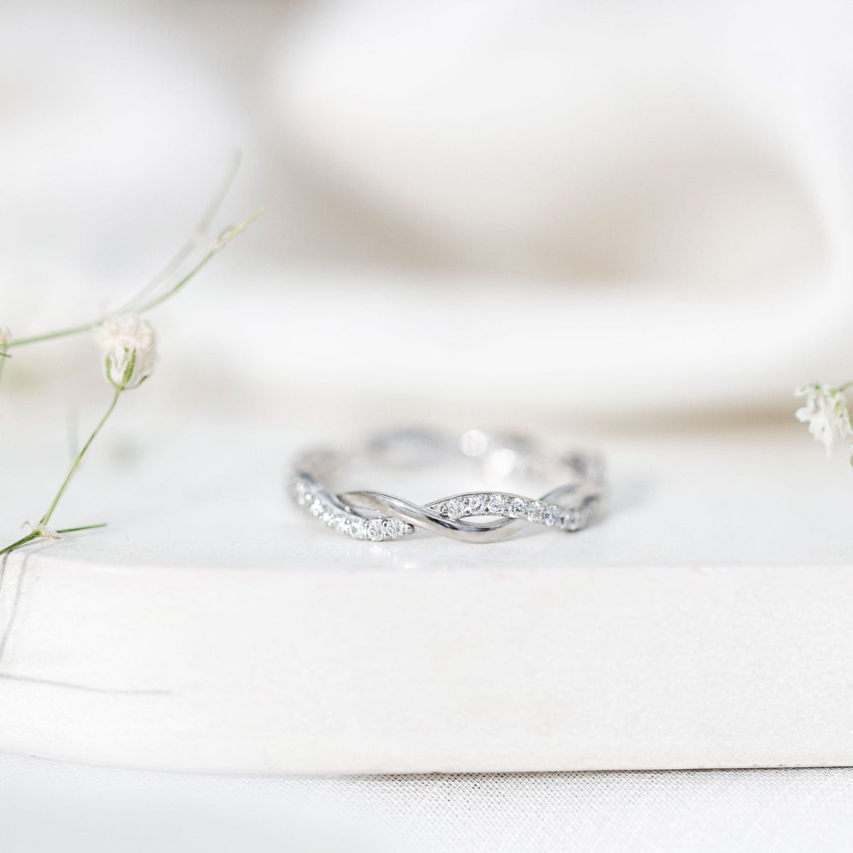 Certified Moissanite Infinity Eternity Band Ring