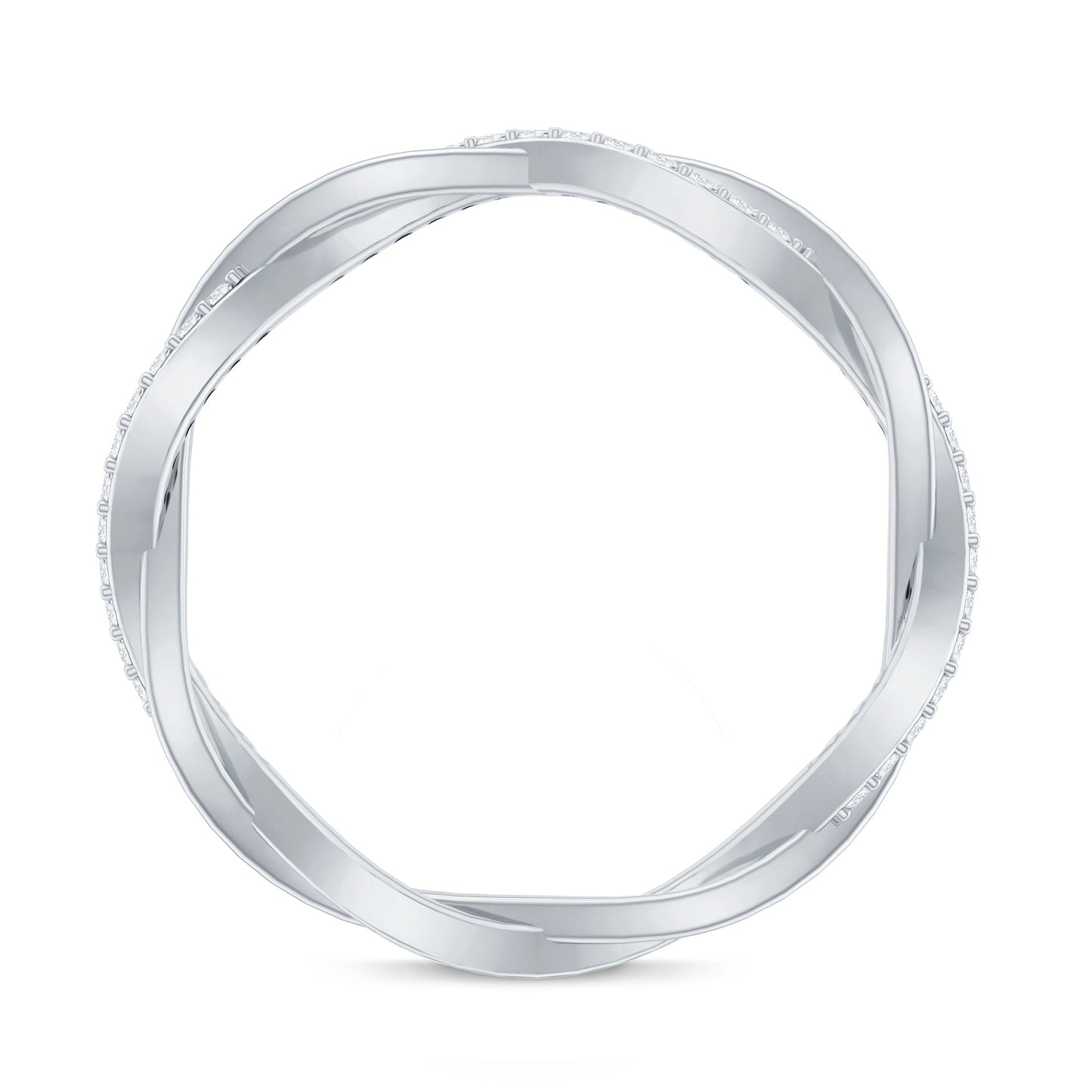 Certified Moissanite Infinity Eternity Band Ring
