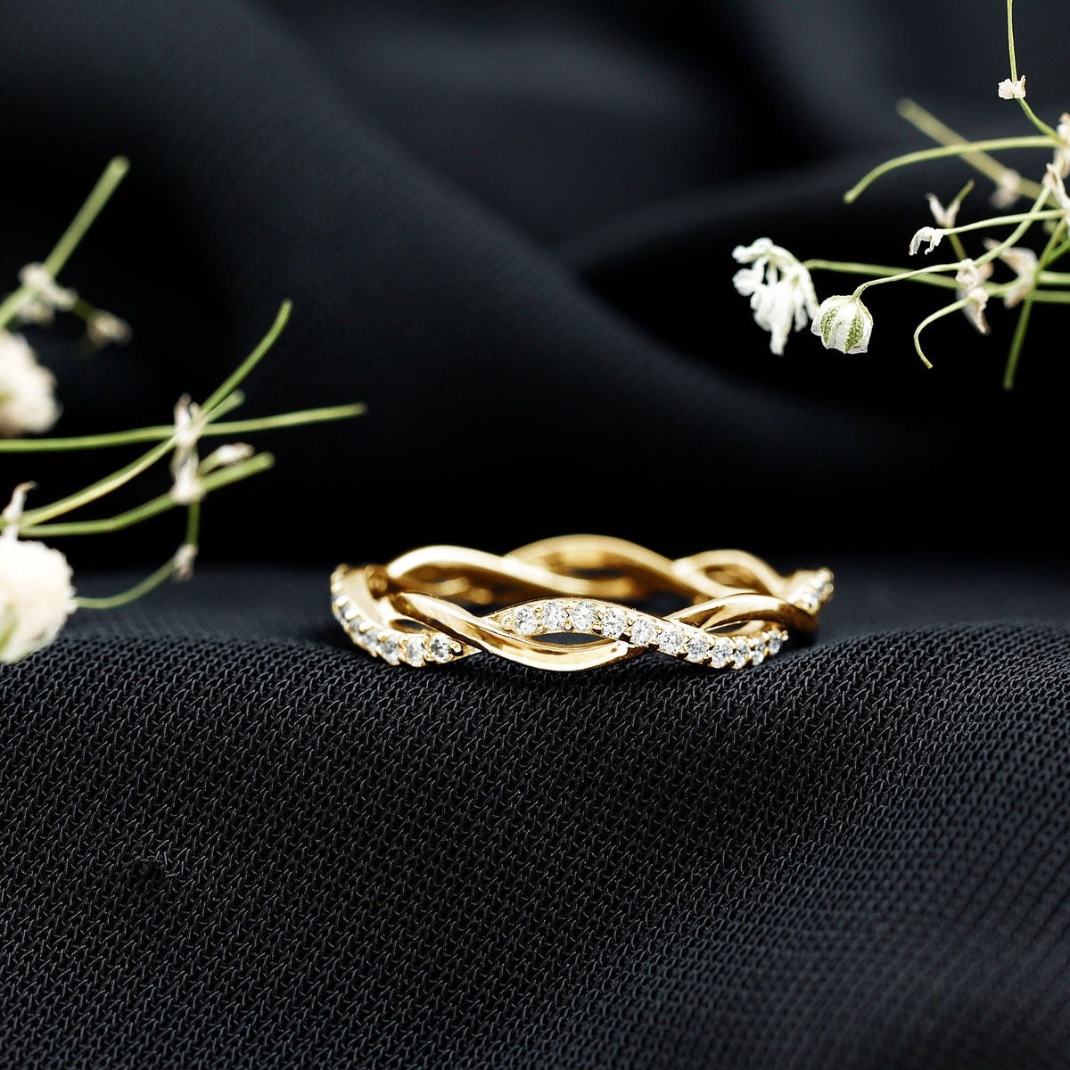 Certified Moissanite Infinity Eternity Band Ring