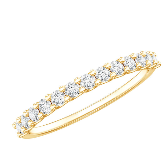 Moissanite Half Eternity Ring in Shared Prong Setting