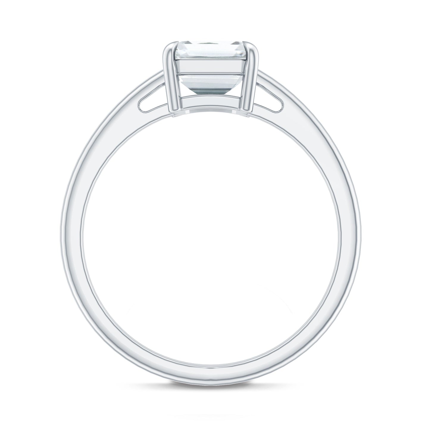Certified 1.8 Carat Moissanite Emerald Cut Engagement Ring