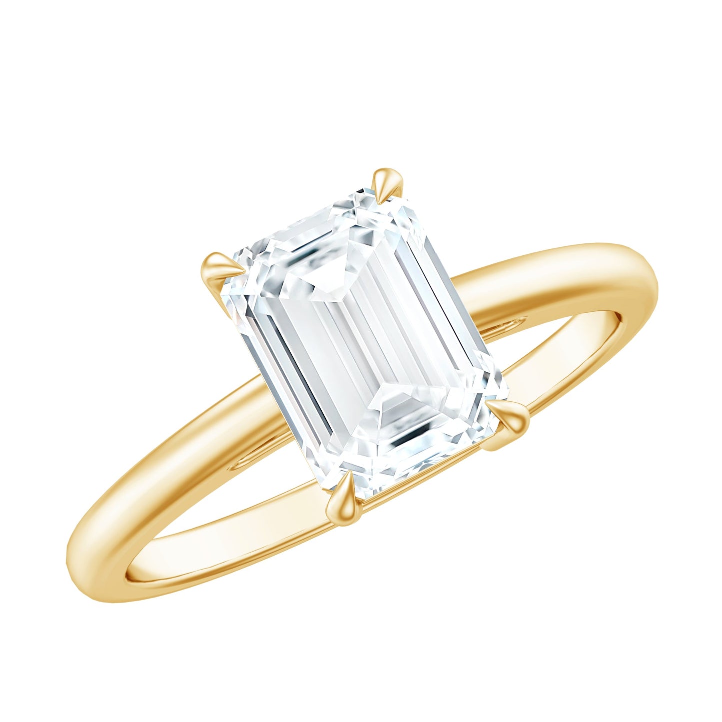 Certified 1.8 Carat Moissanite Emerald Cut Engagement Ring