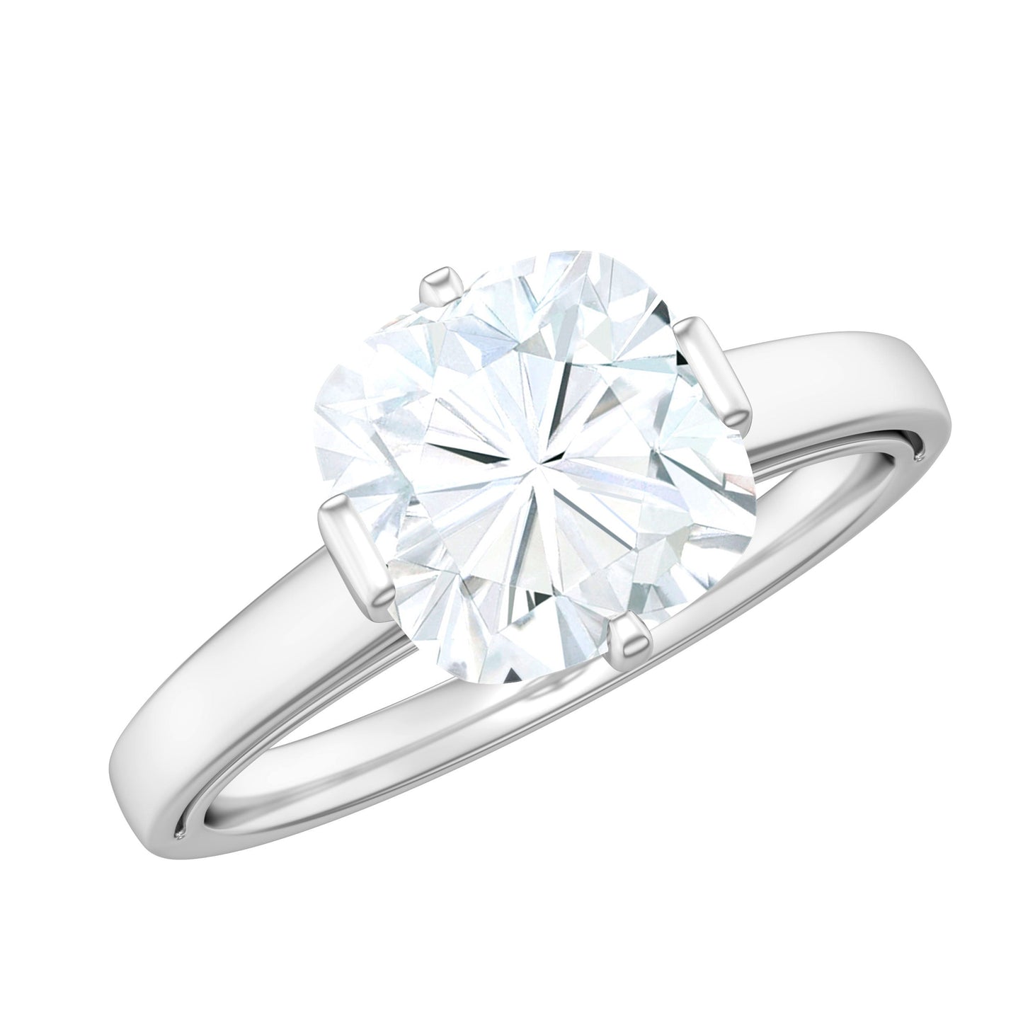 3 Carat Cushion Cut Moissanite Solitaire Engagement Ring with Certificate