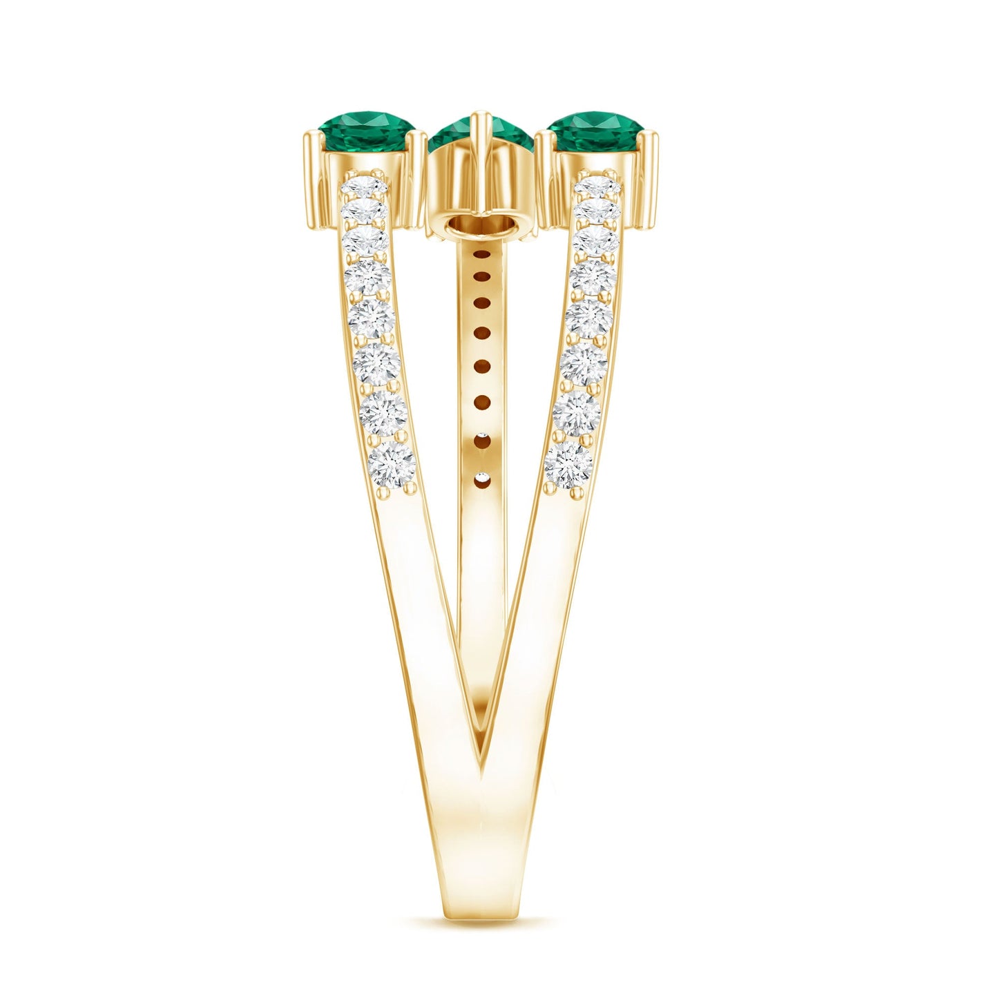 Certified Pear Shape Lab Grown Emerald Diamond Cocktail Ring