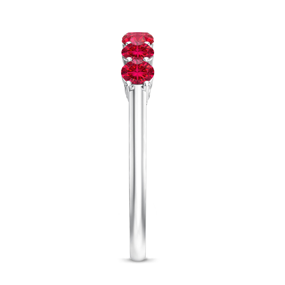Lab Created Ruby Half Eternity Wedding Band