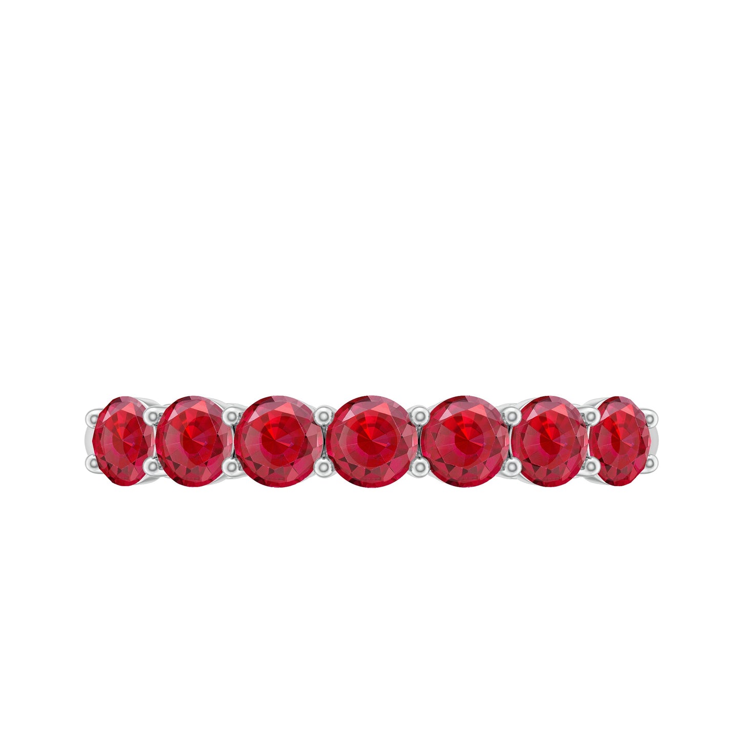 Lab Created Ruby Half Eternity Wedding Band