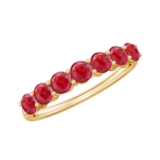 Lab Created Ruby Half Eternity Wedding Band