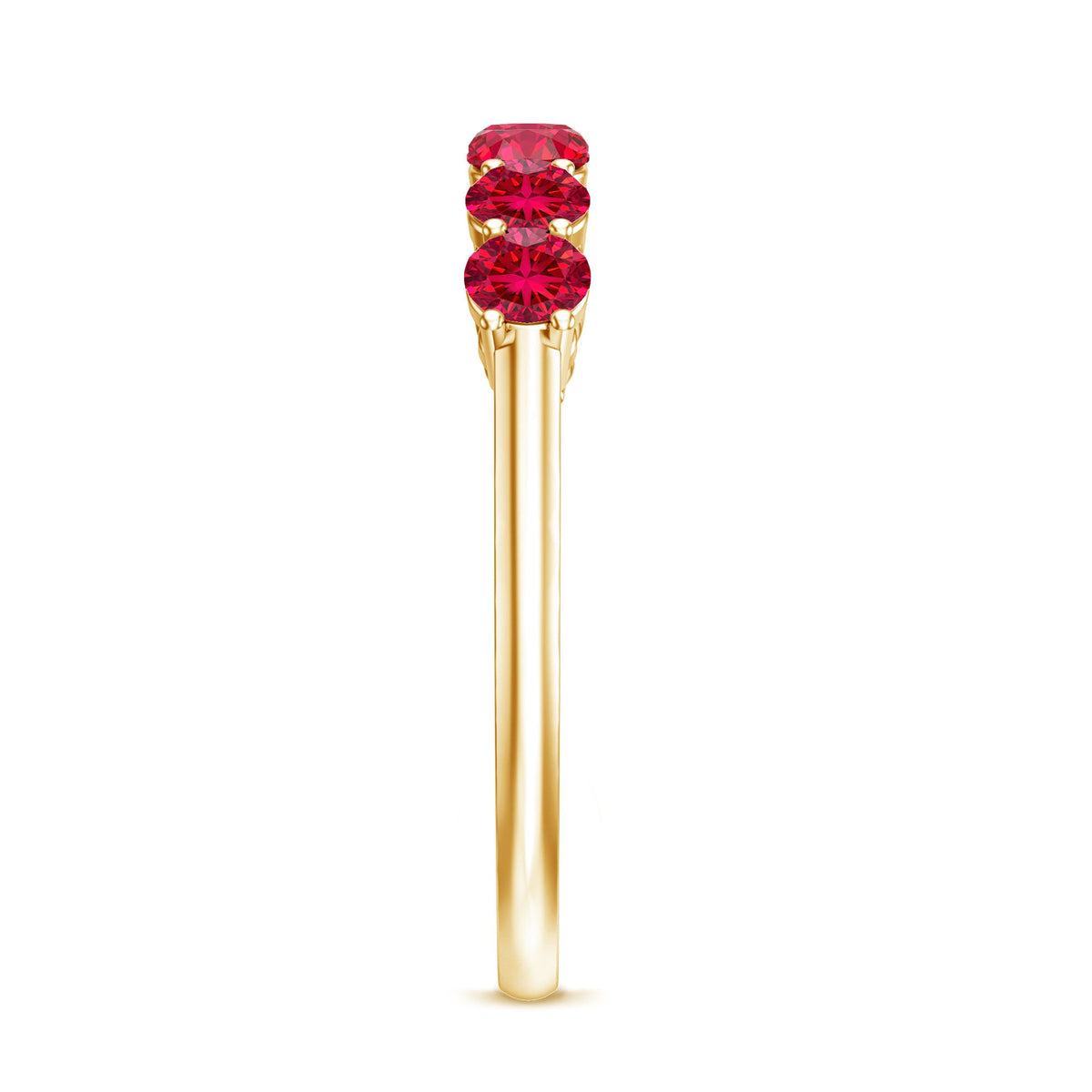 Lab Created Ruby Half Eternity Wedding Band