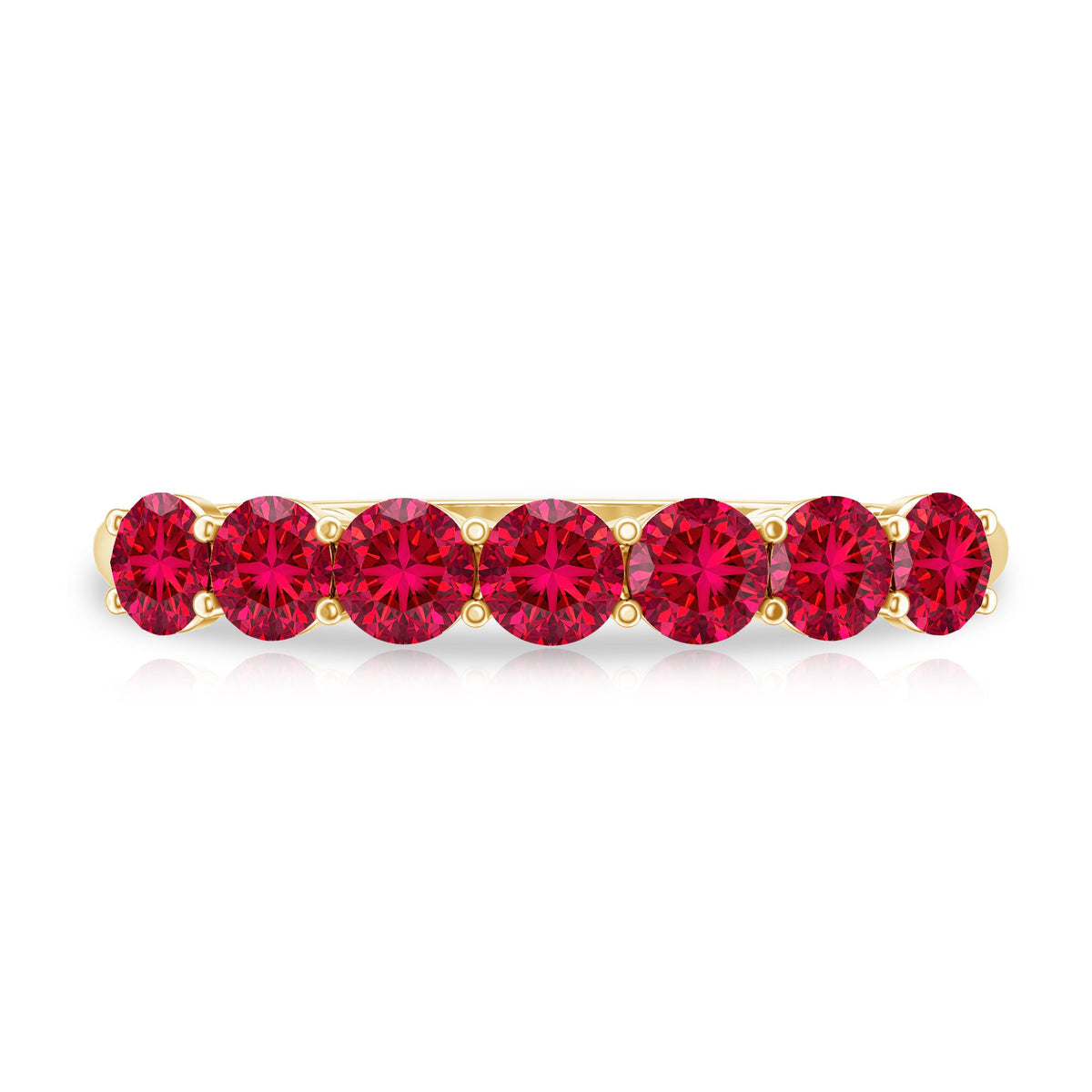 Lab Created Ruby Half Eternity Wedding Band