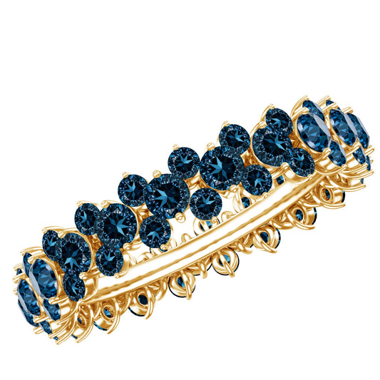 London Blue Topaz Cluster Eternity Band Ring