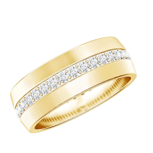 Certified Diamond Wide Wedding Band Ring