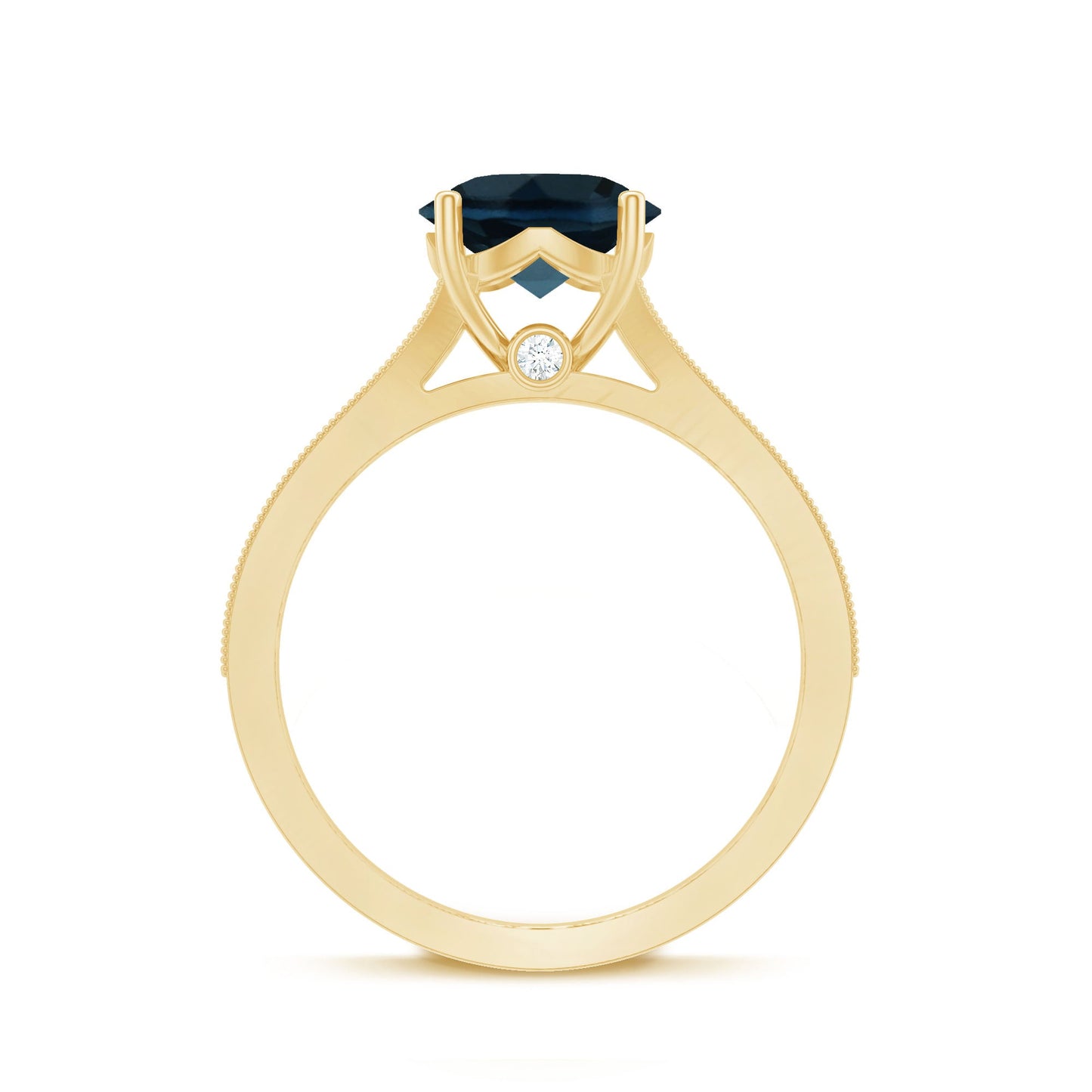 Natural London Blue Topaz and Diamond Engagement Ring
