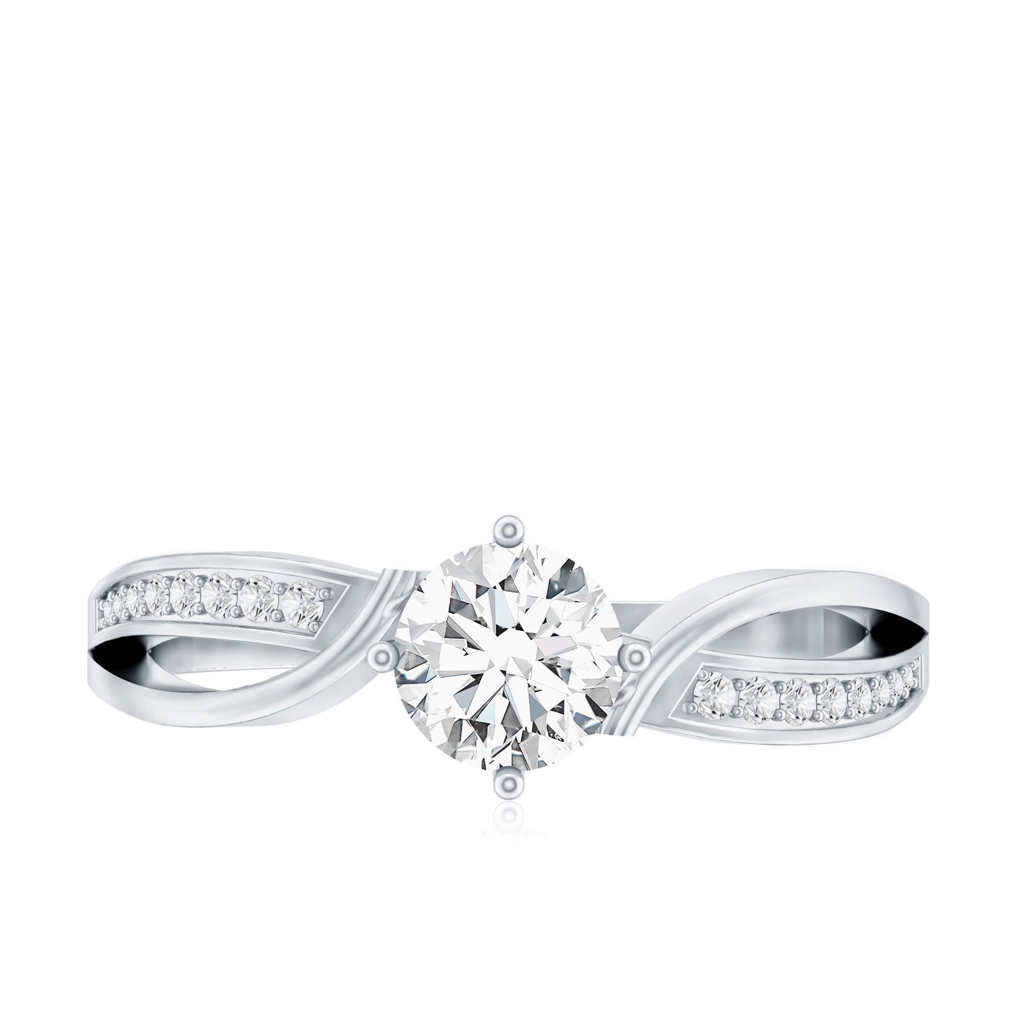 Certified Moissanite Infinity Engagement Ring for Women