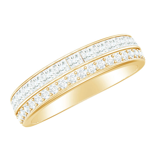 Certified Real Diamond Half Eternity Wedding Band