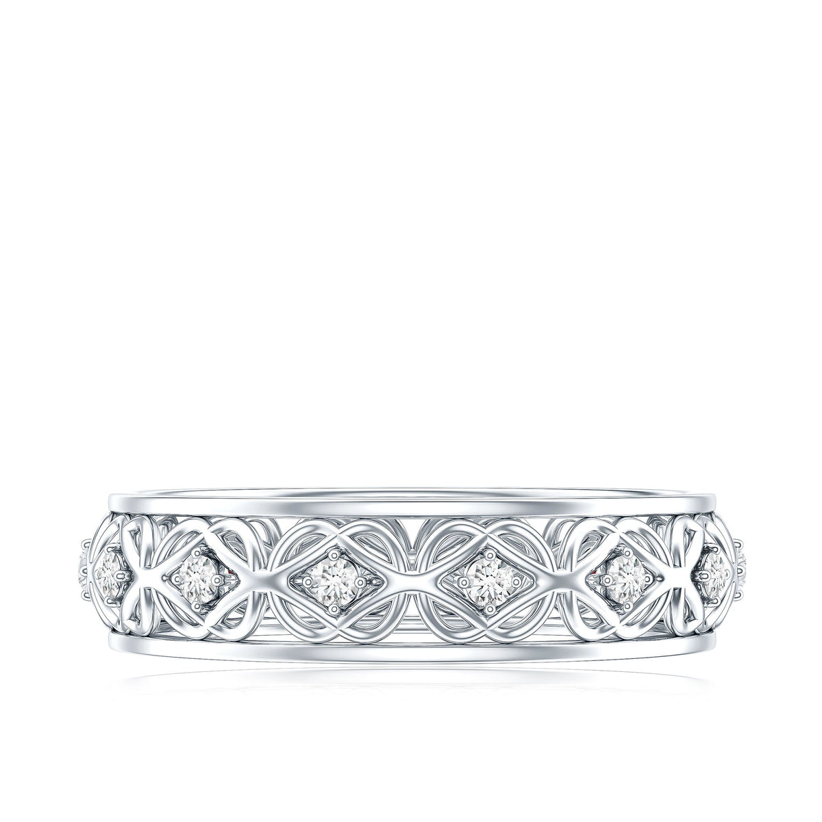 Moissanite Celtic Knot Wedding Band Ring