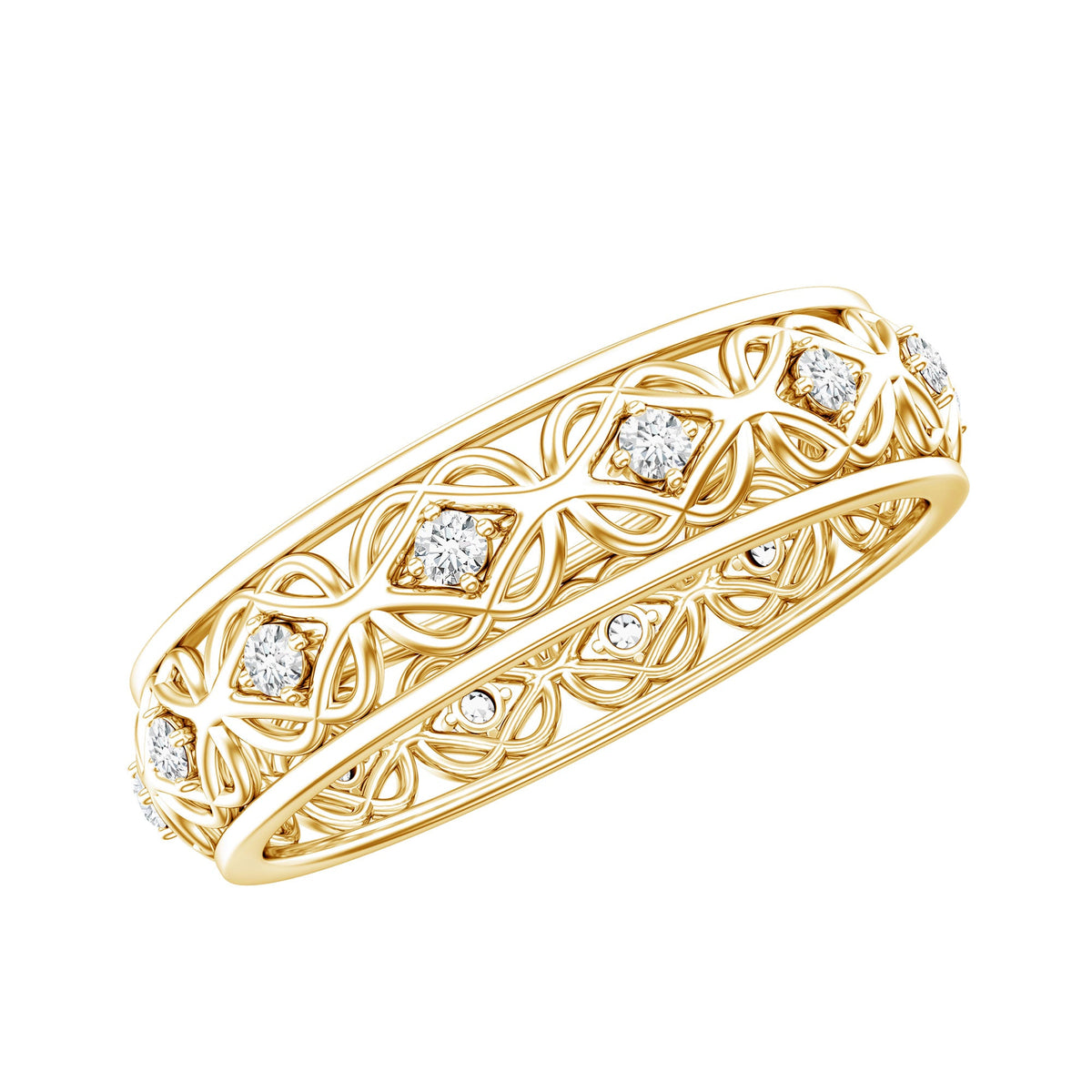 Moissanite Celtic Knot Wedding Band Ring