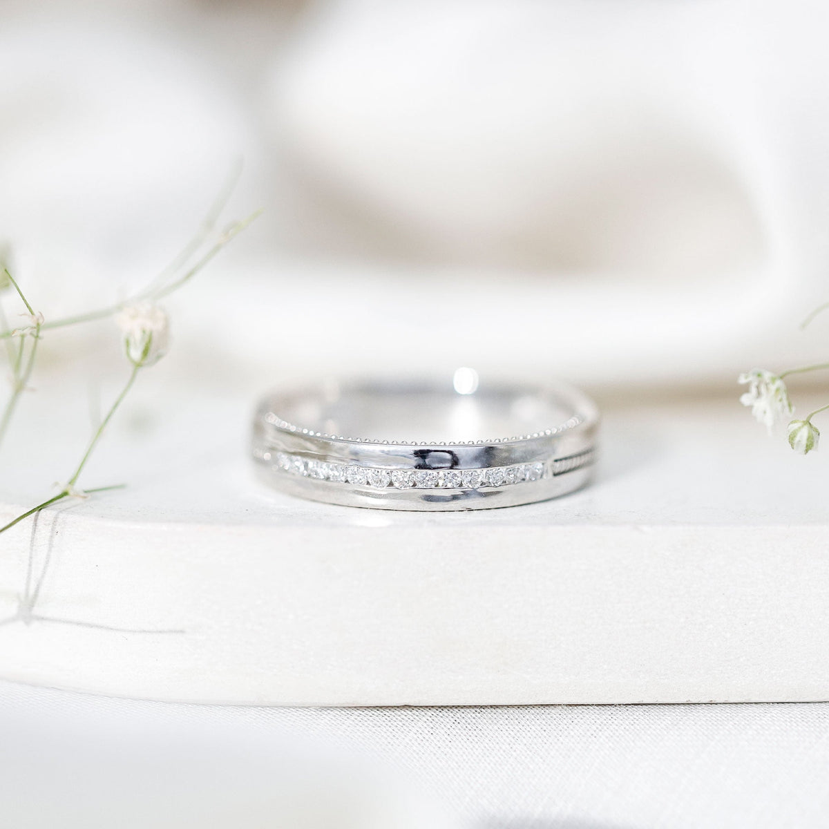 Brilliant Cut Moissanite Wedding Band