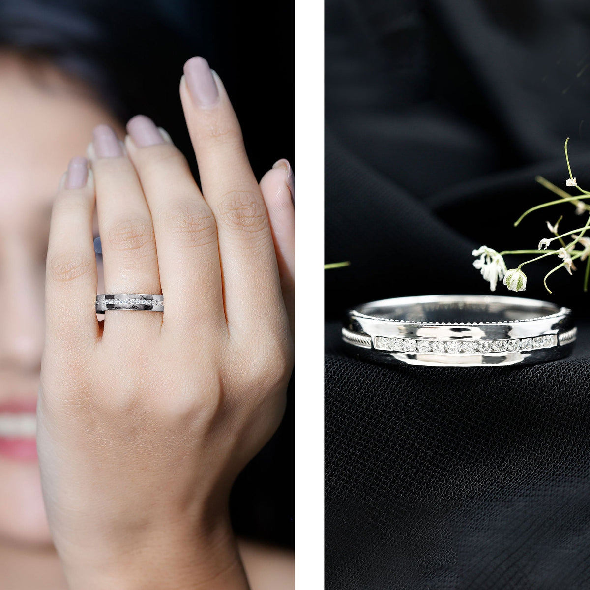 Brilliant Cut Moissanite Wedding Band