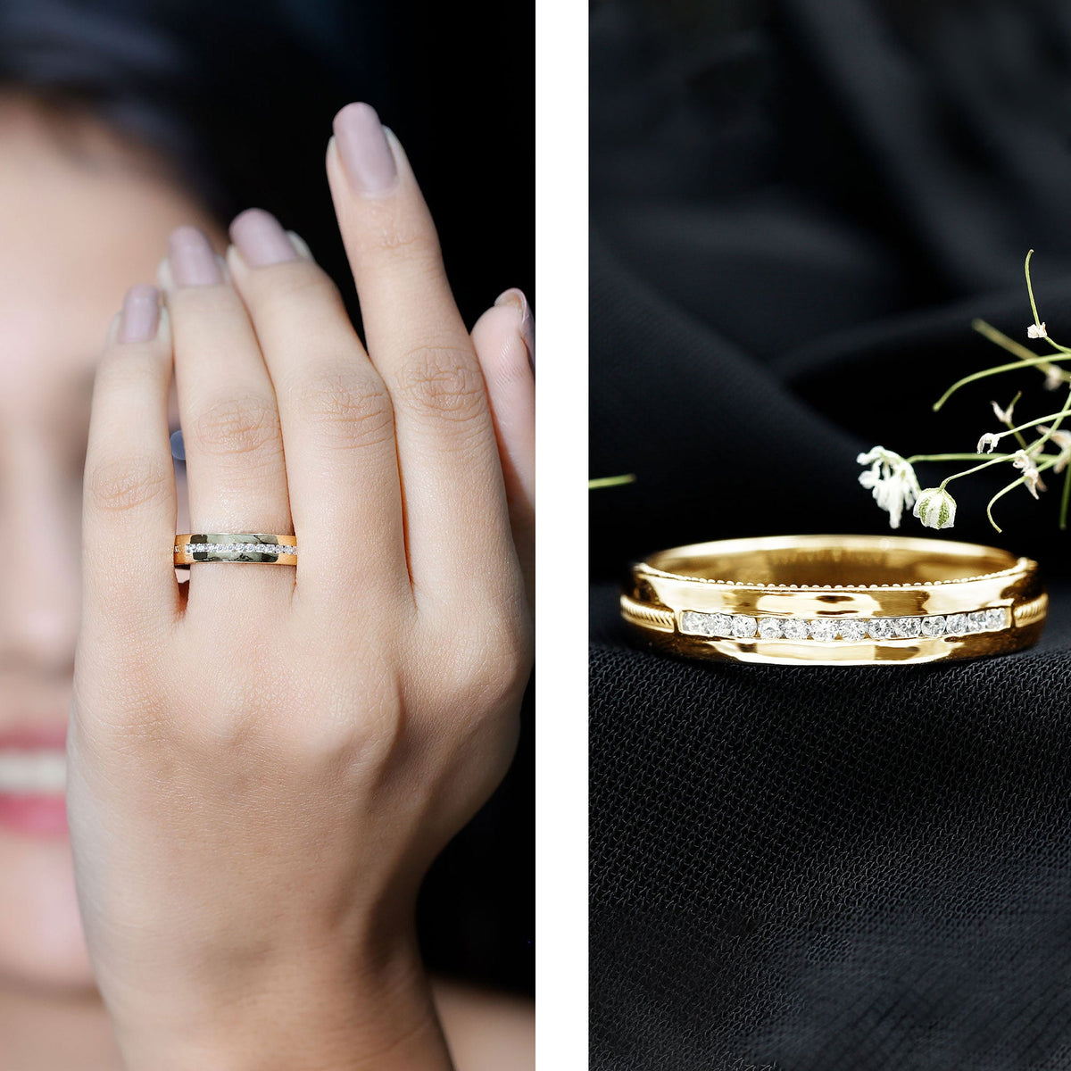 Brilliant Cut Moissanite Wedding Band