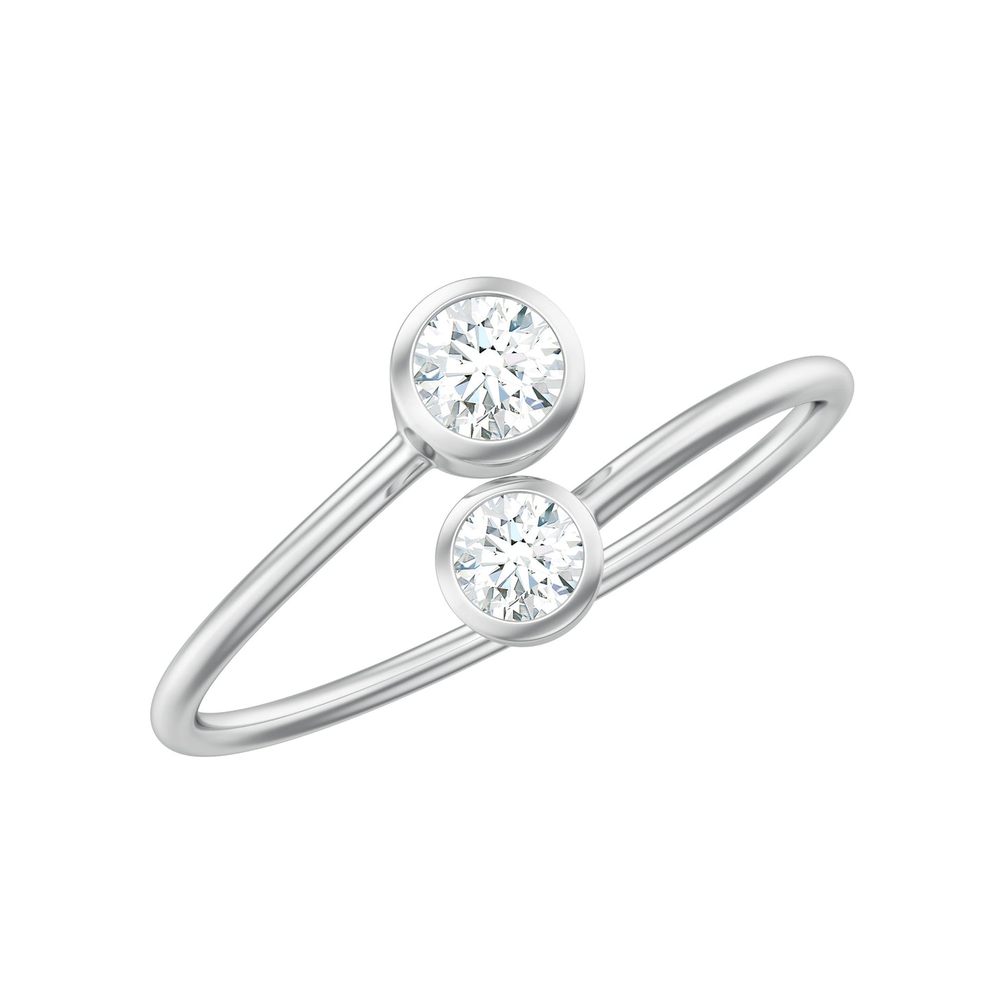 Bezel Set Diamond Toi Et Moi Ring for Promise