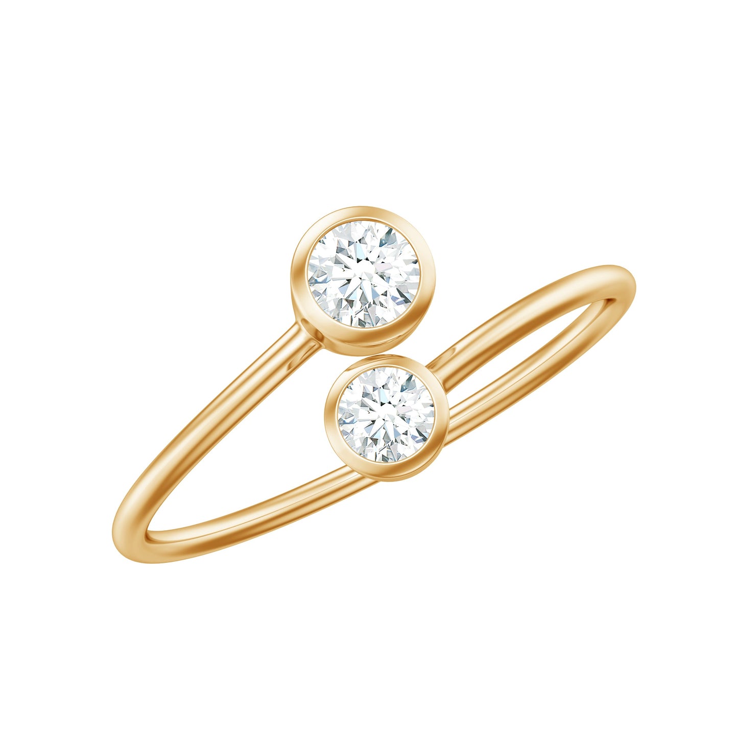Bezel Set Diamond Toi Et Moi Ring for Promise