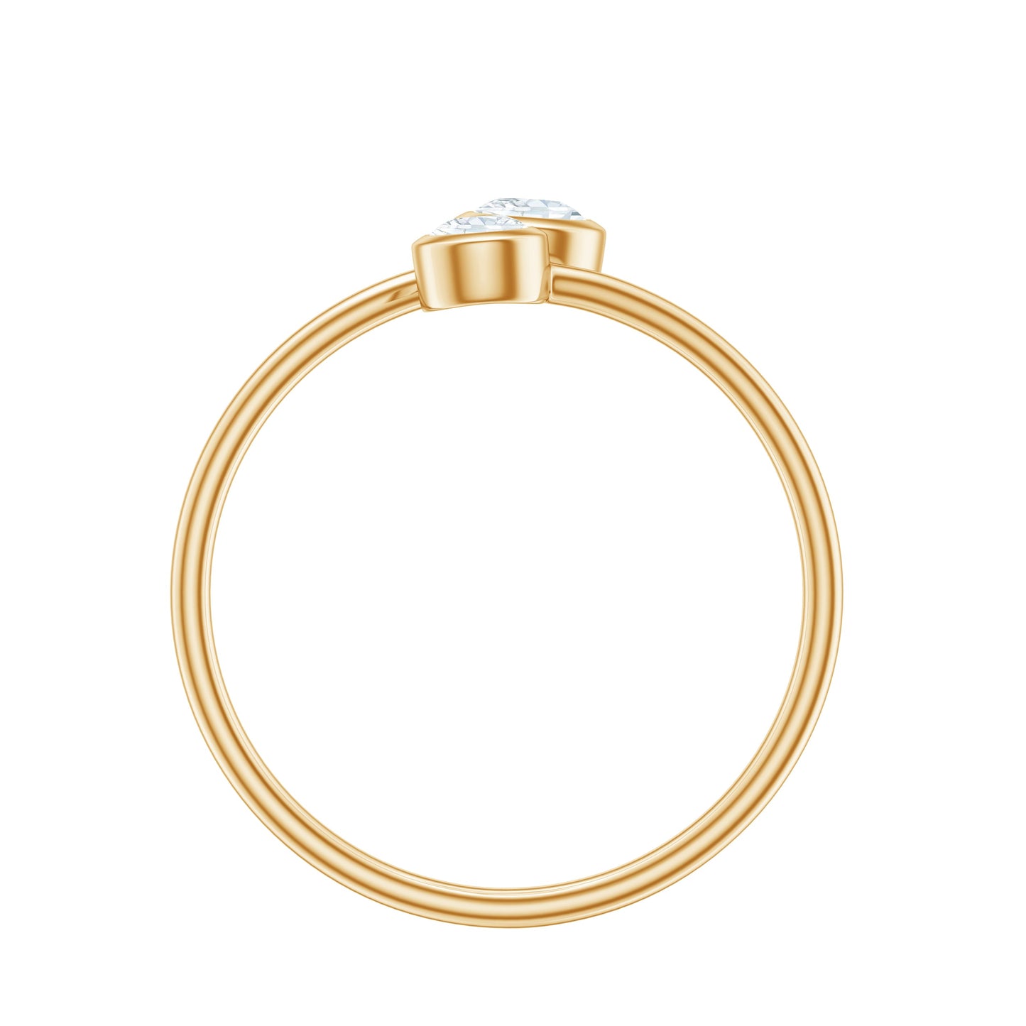 Bezel Set Diamond Toi Et Moi Ring for Promise