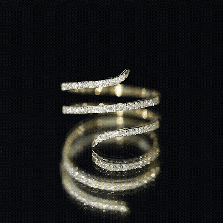 Certified Diamond Spiral Ring For Women