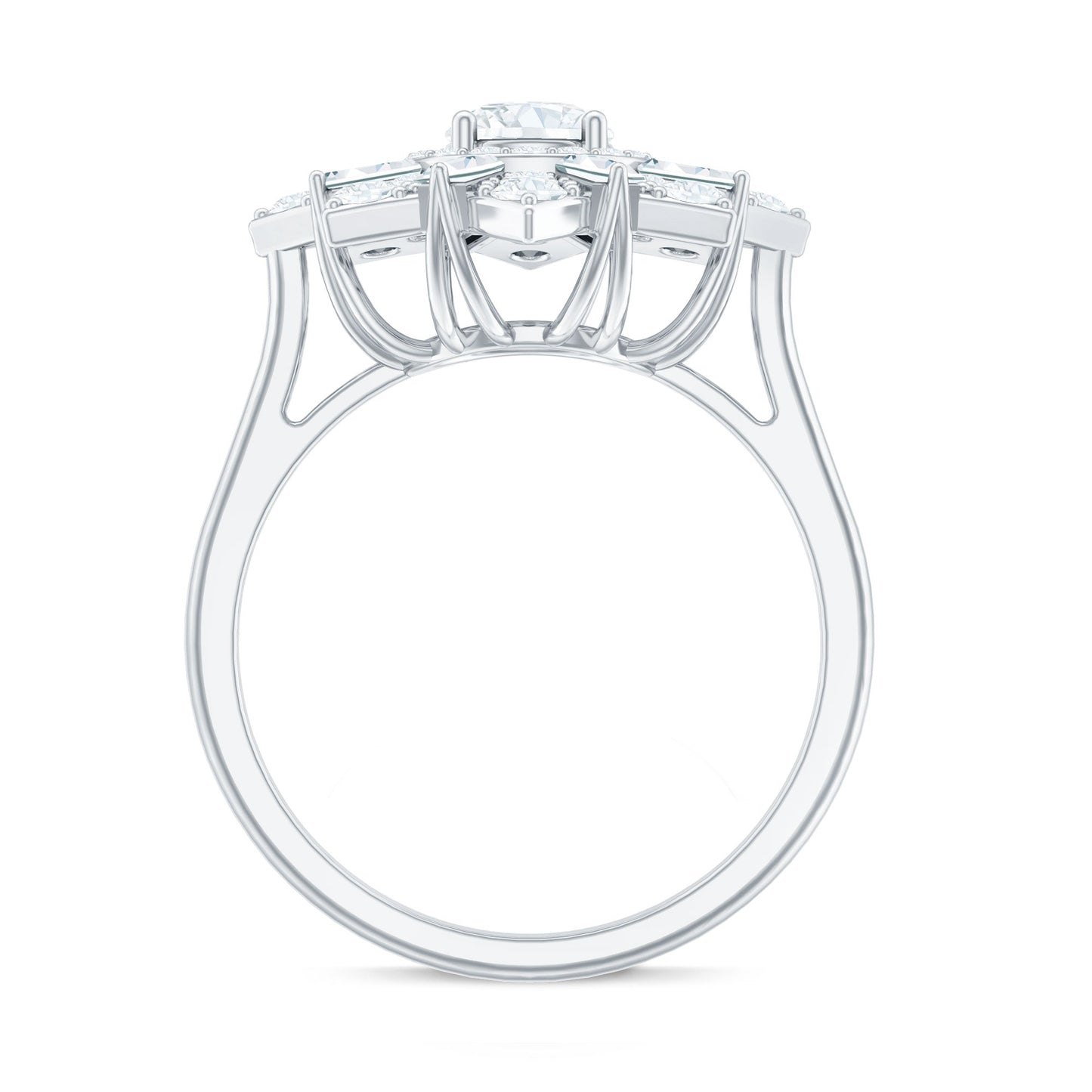 Certified Brilliant Cut Moissanite Cocktail Engagement Ring for Women