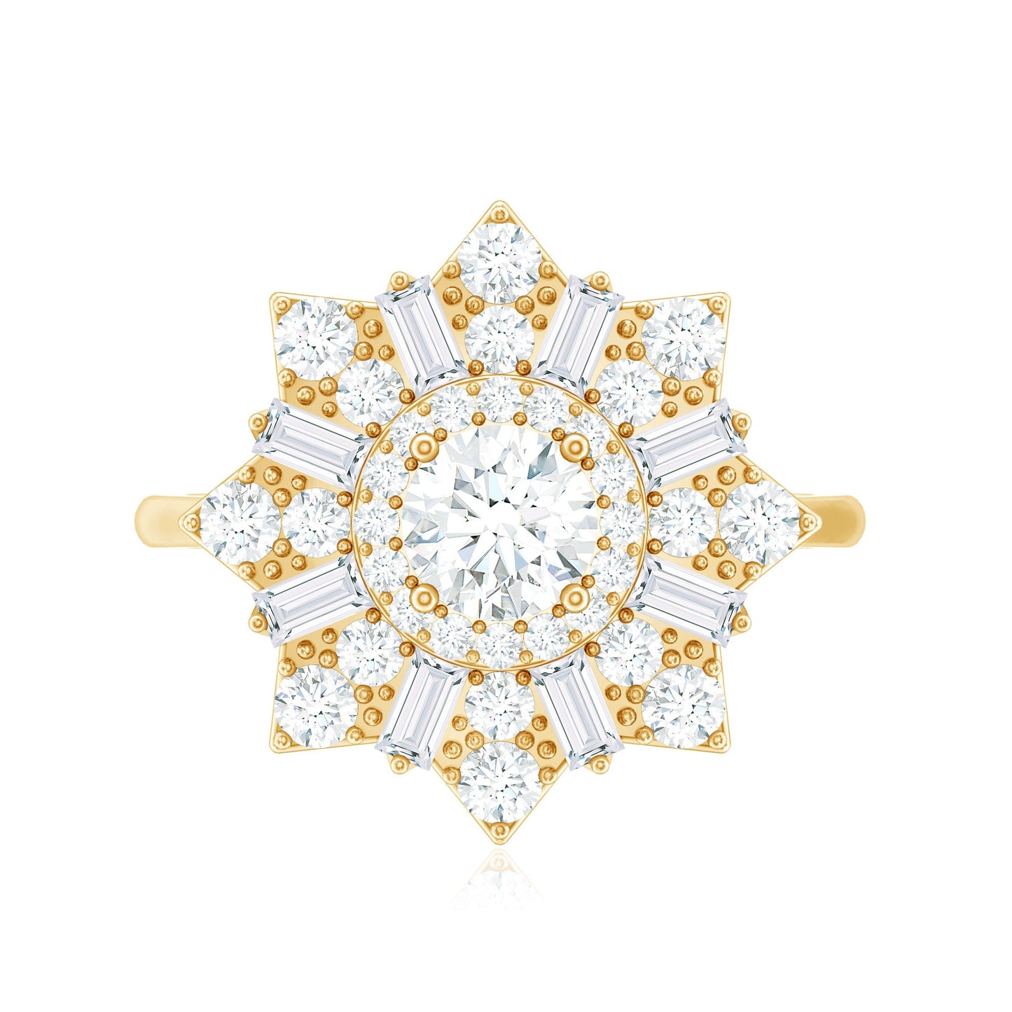 Certified Brilliant Cut Moissanite Cocktail Engagement Ring for Women