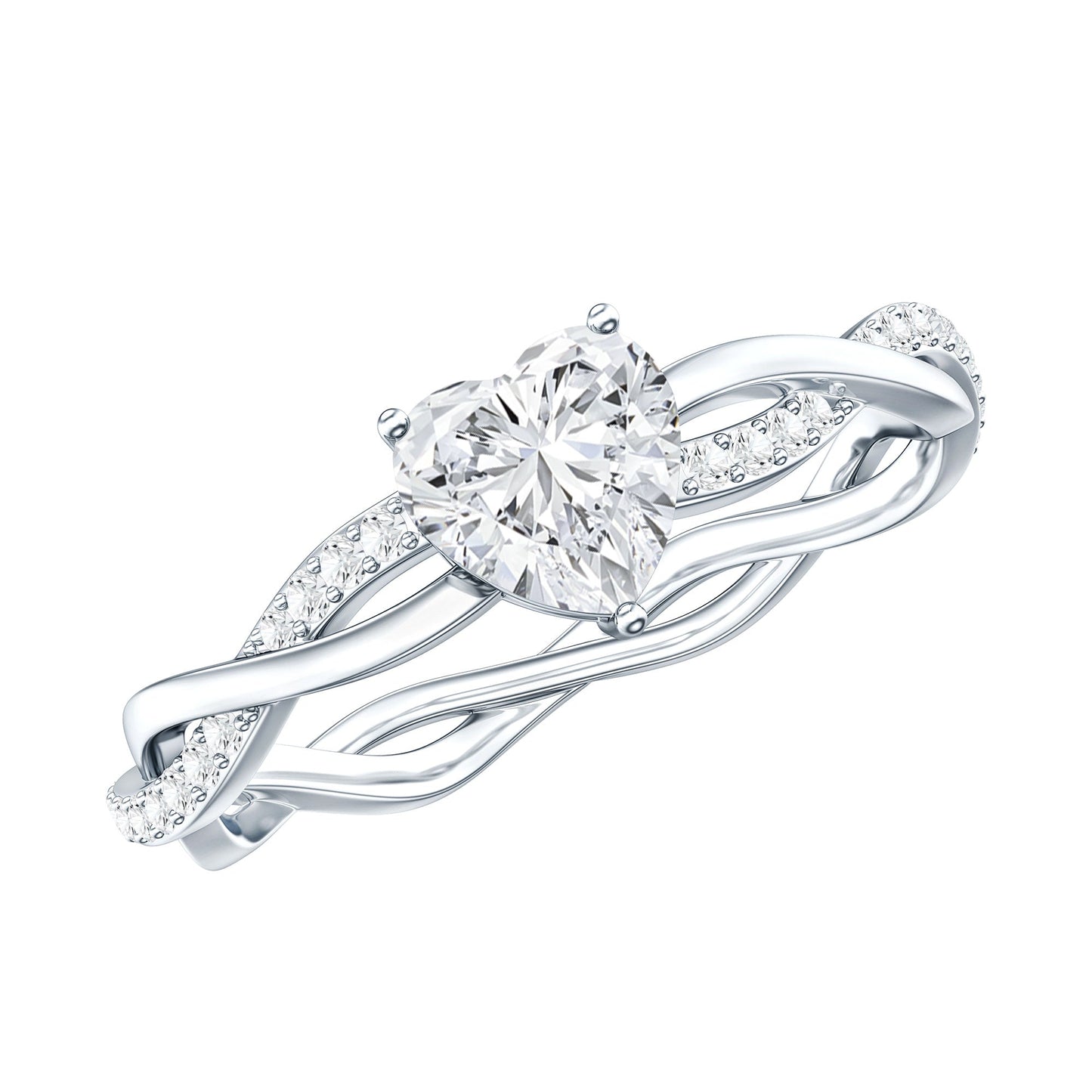 Heart Shape Moissanite Solitaire Promise Ring