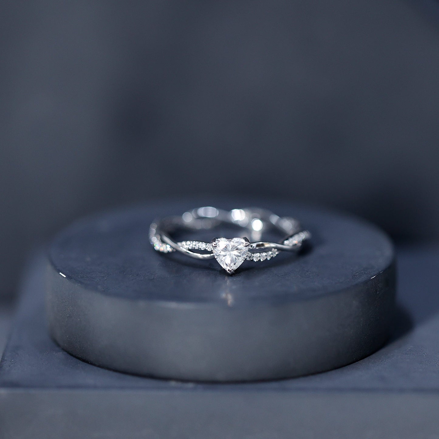 Heart Shape Moissanite Solitaire Promise Ring