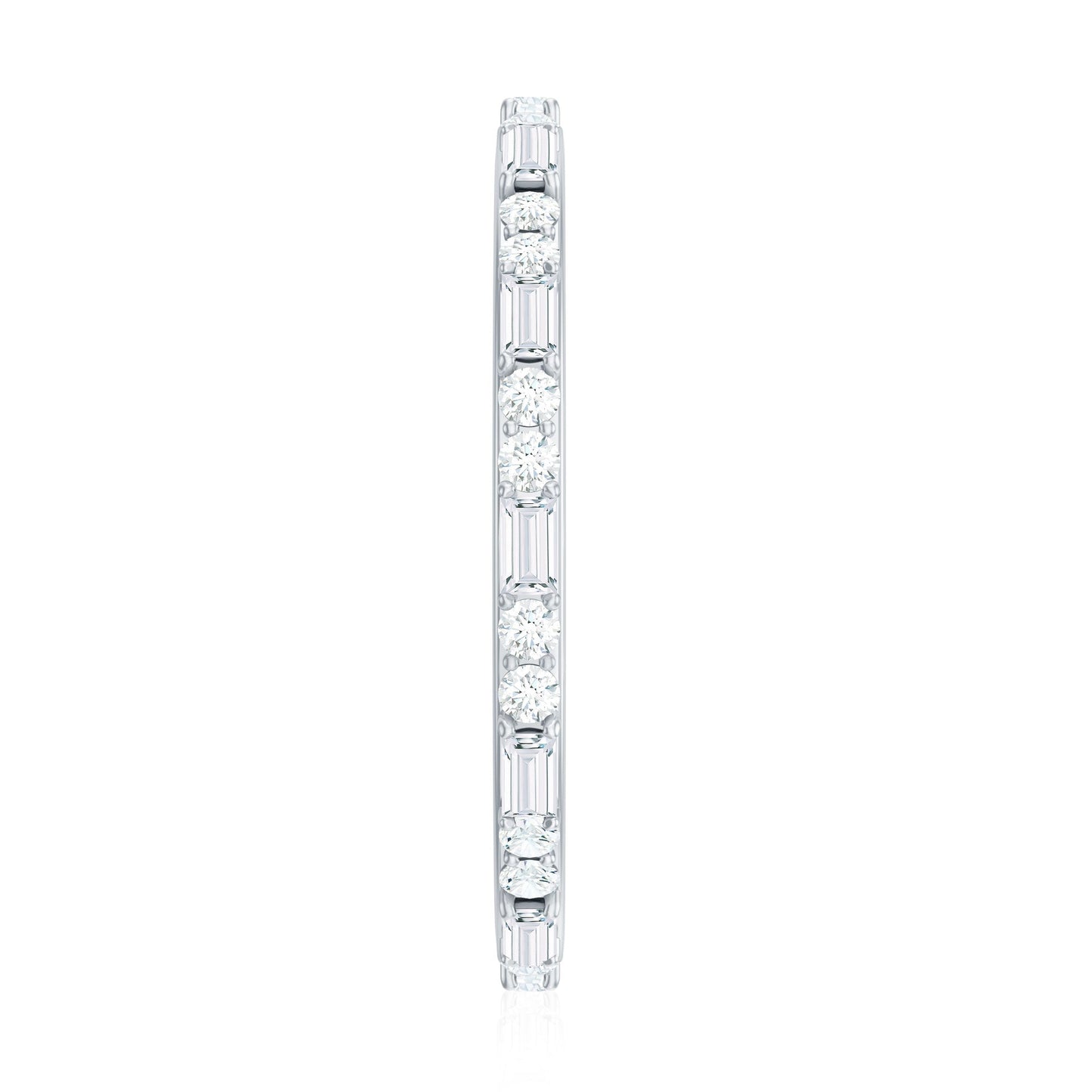 Real Baguette and Round Diamond Full Eternity Ring