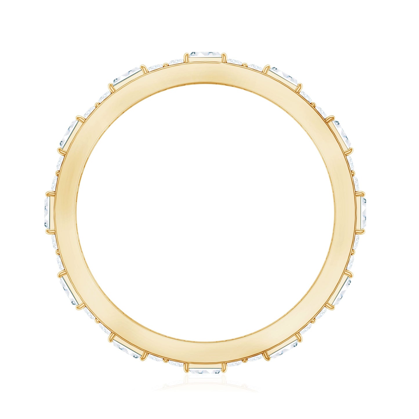 Real Baguette and Round Diamond Full Eternity Ring