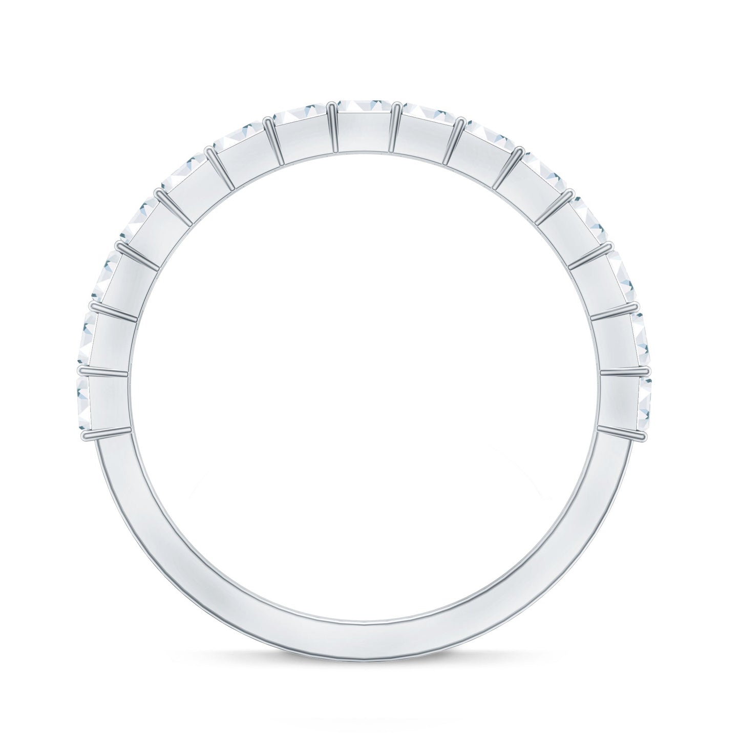 Baguette Cut Diamond Stackable Ring in Shared Prong Setting