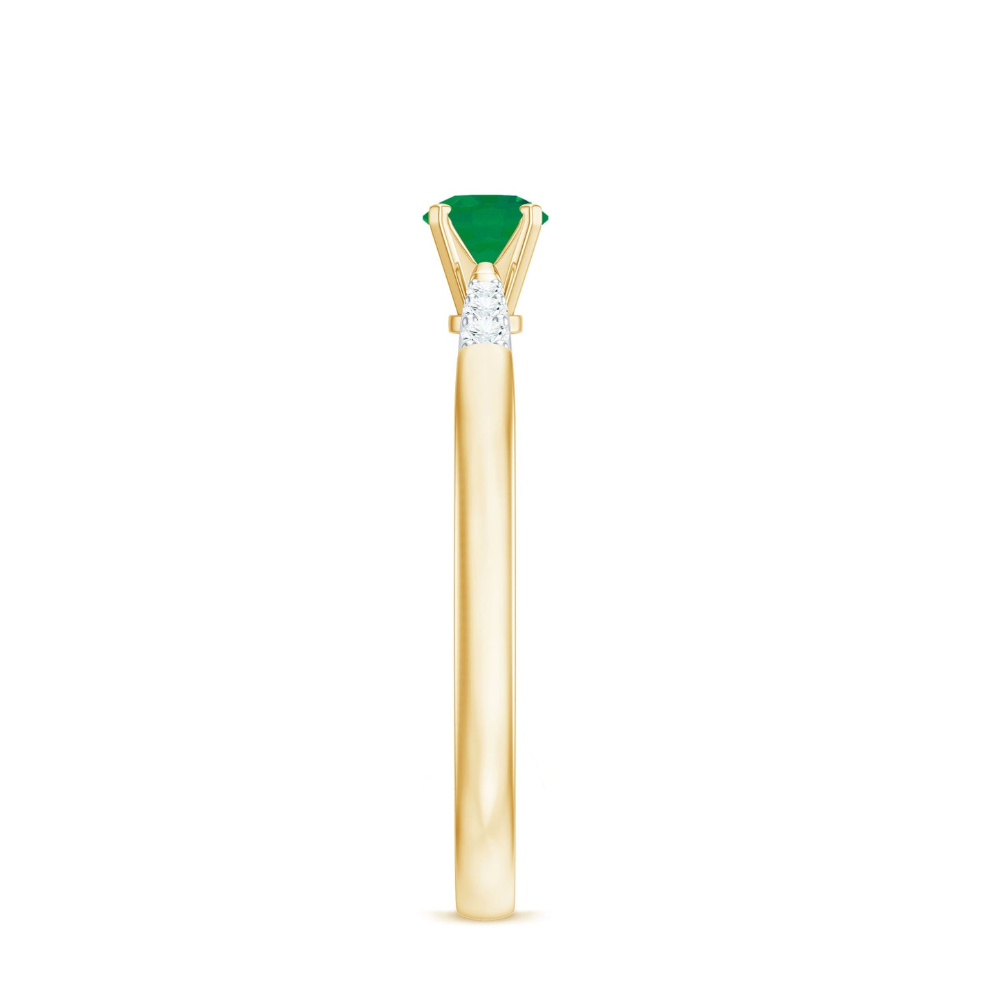 Natural Half Carat Emerald Promise Ring with Diamond