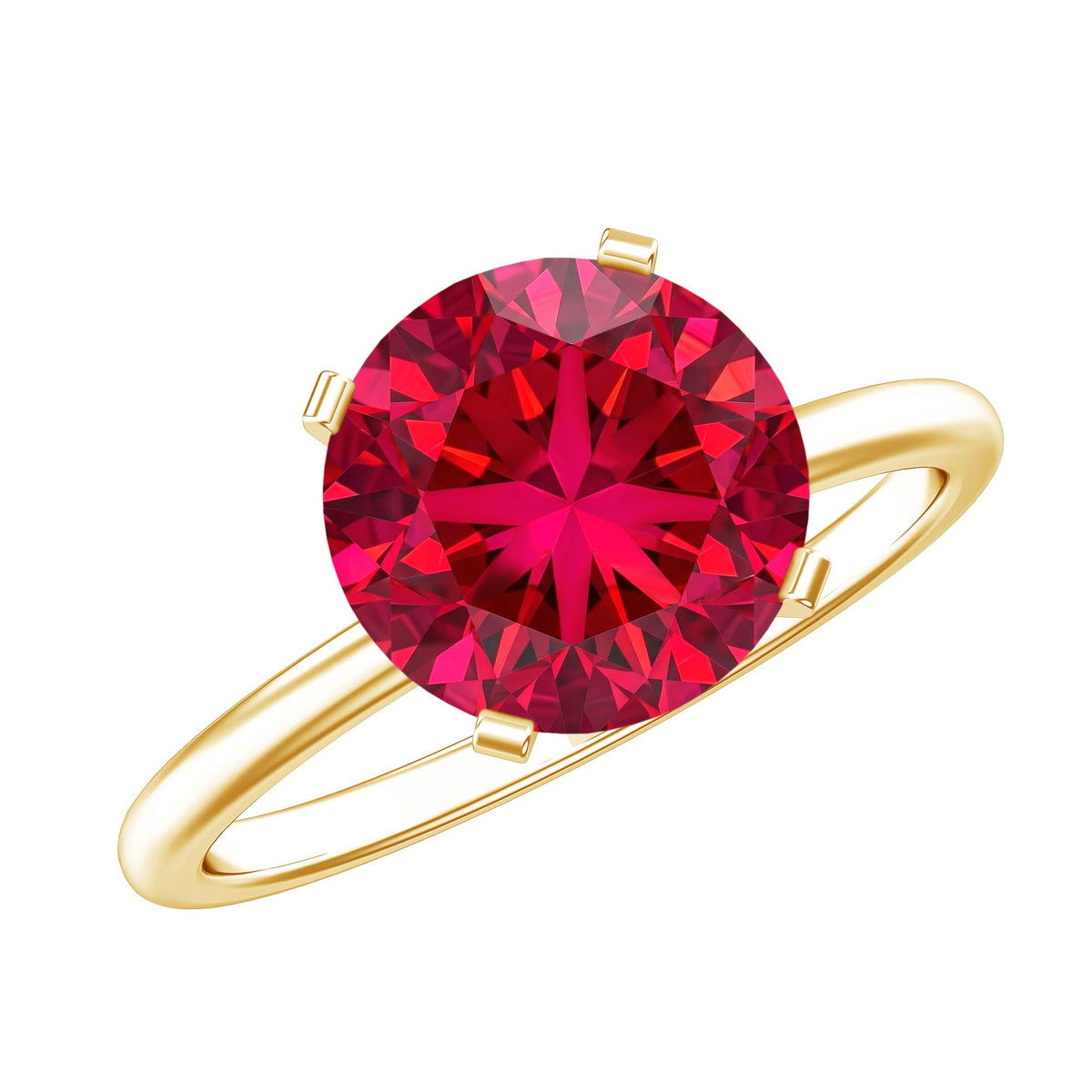 Solitaire Lab Grown 5 Carat Ruby Engagement Ring with Certificate