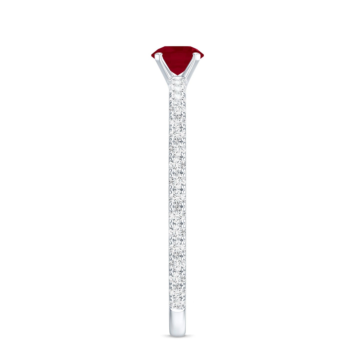 Natural Ruby Promise Ring with Diamond for Women