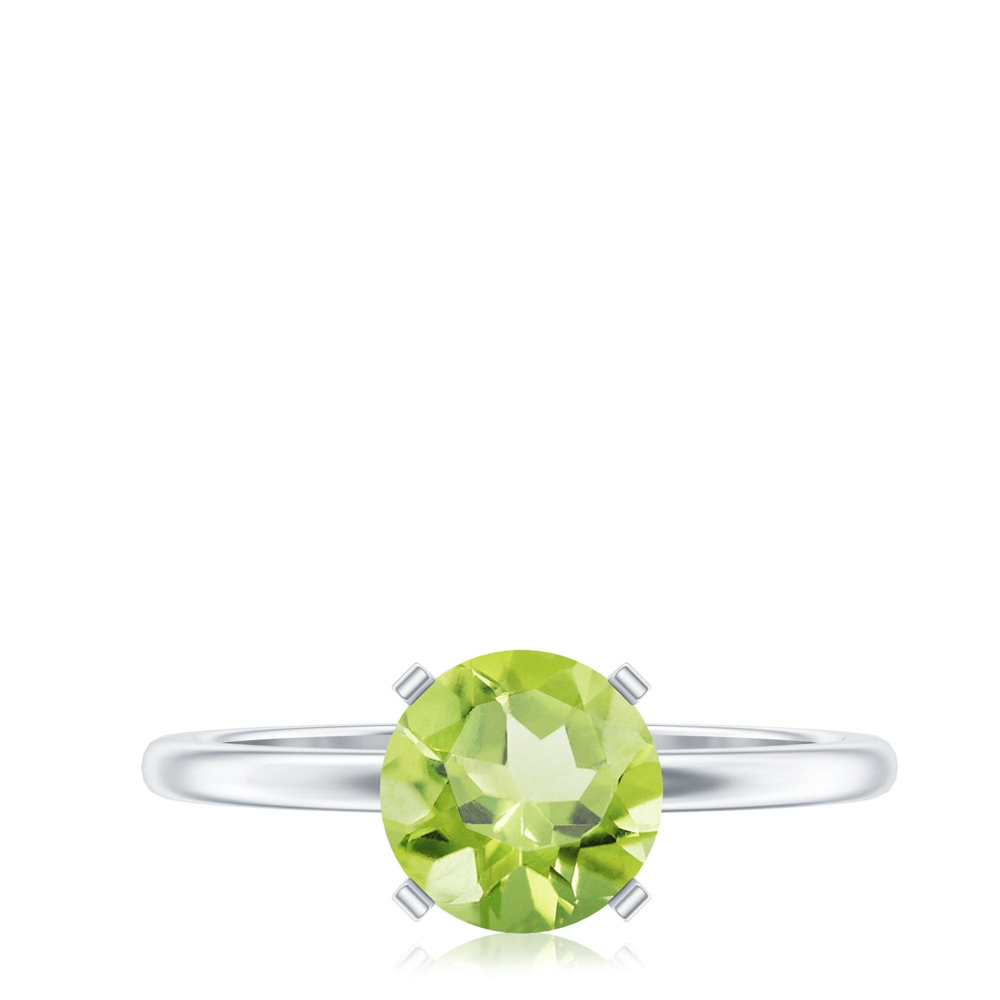 Natural 2 Carat Peridot Solitaire Engagement Ring for Women