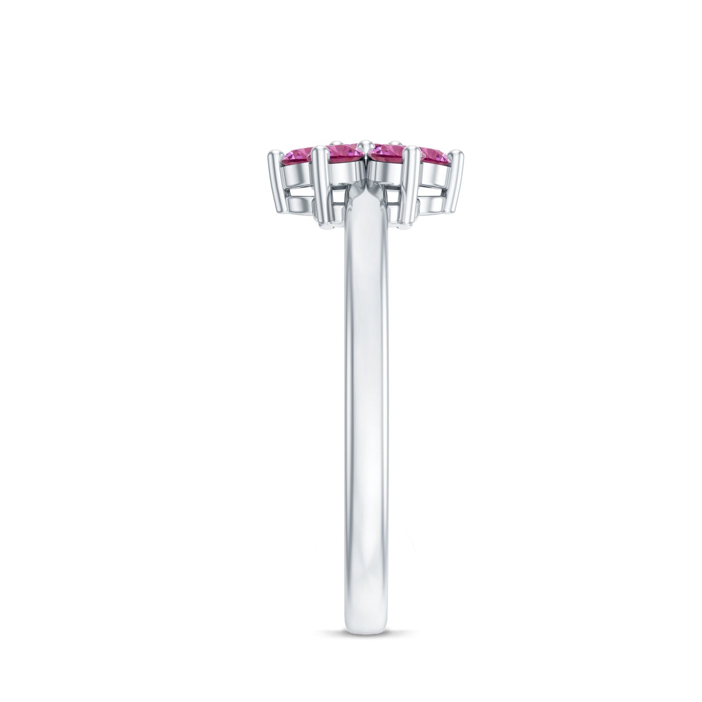 Real Pink Tourmaline Flower Cluster Ring