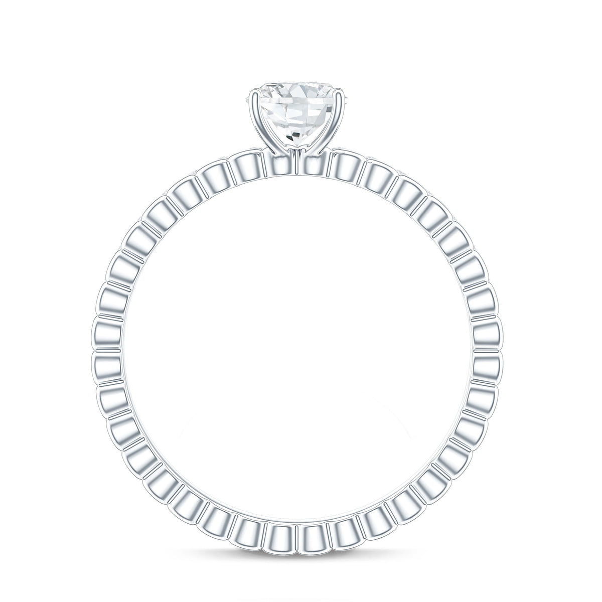 0.9 Carat Solitaire Moissanite Oblong Engagement Ring