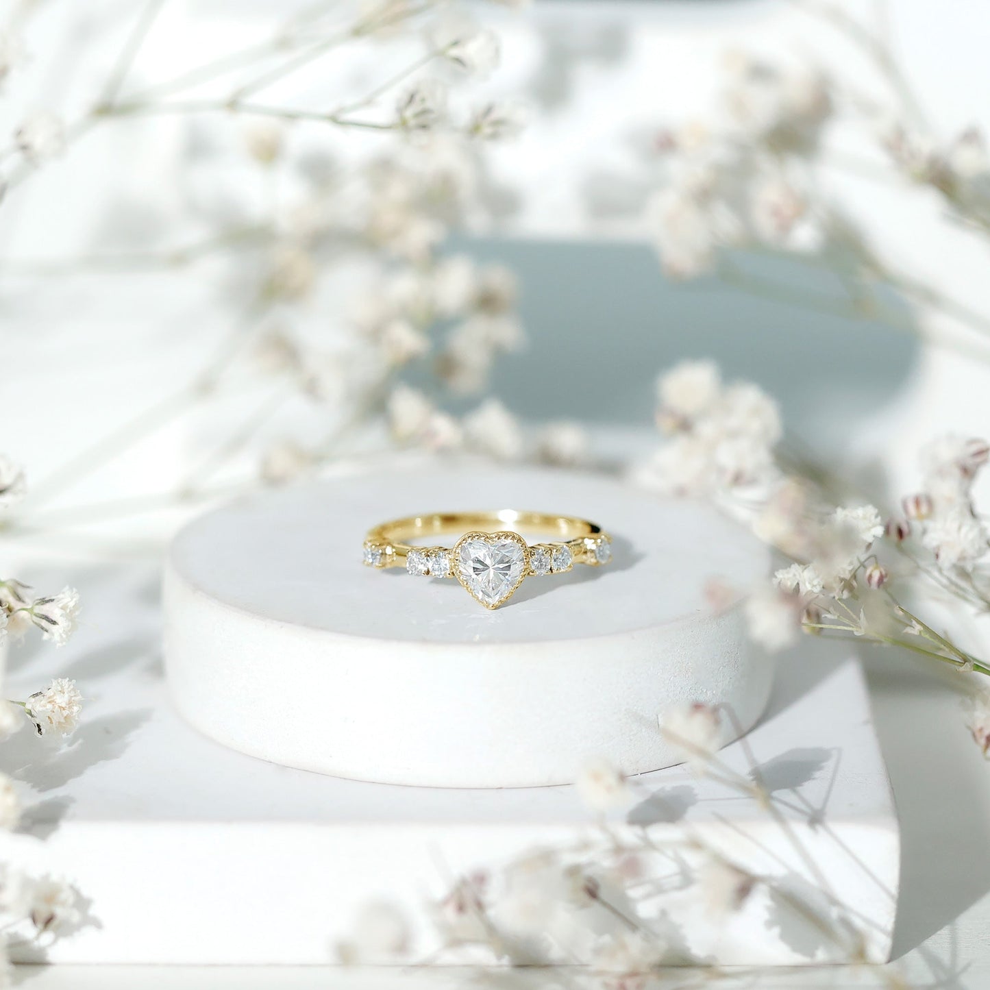 Heart Shaped Moissanite Pre Engagement Ring