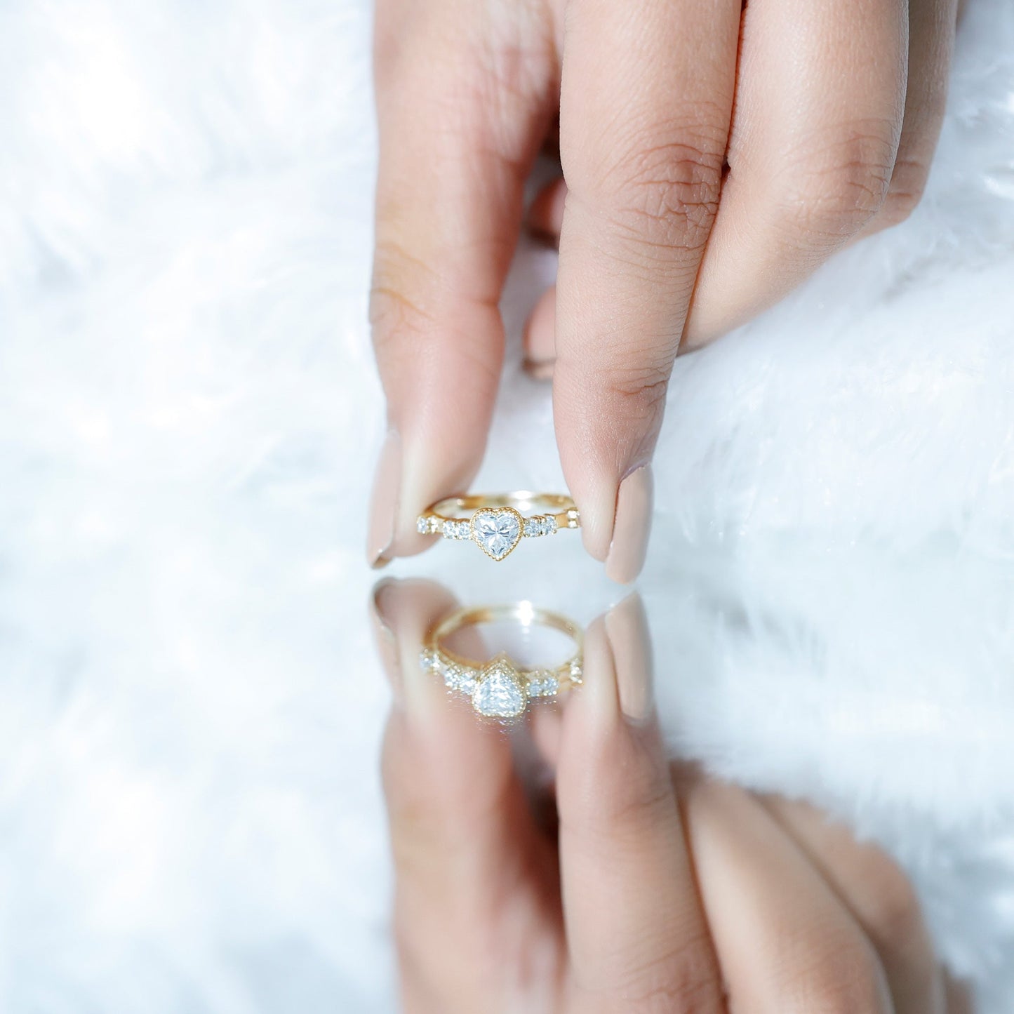 Heart Shaped Moissanite Pre Engagement Ring
