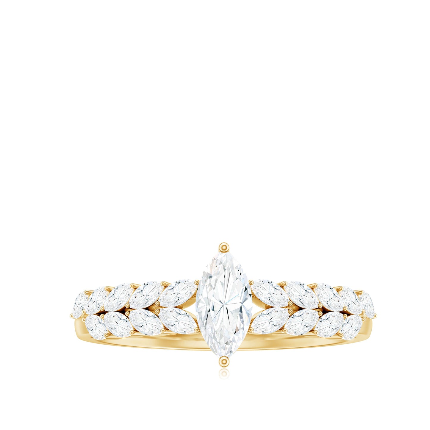 Marquise Cut Moissanite Solitaire Braided Engagement Ring