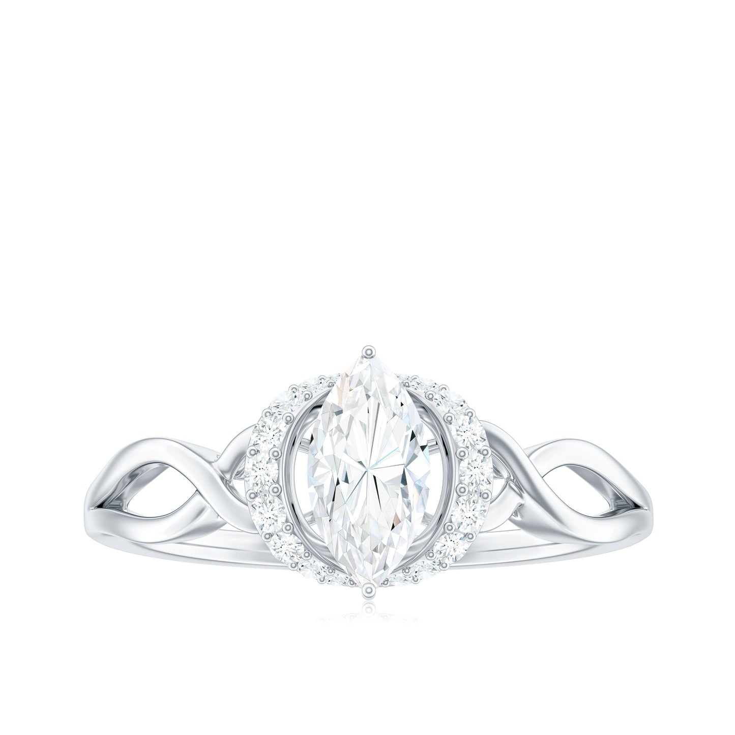 Marquise Cut Moissanite Infinity Engagement Ring